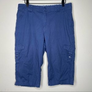 Lee Comfort Waist Cotton Capri Stretch Crop Blue